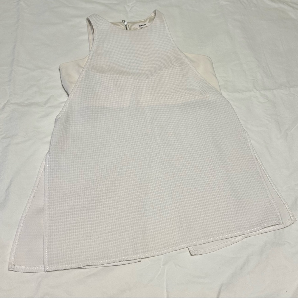 Helmut Lang Cream Textured Sleeveless Top